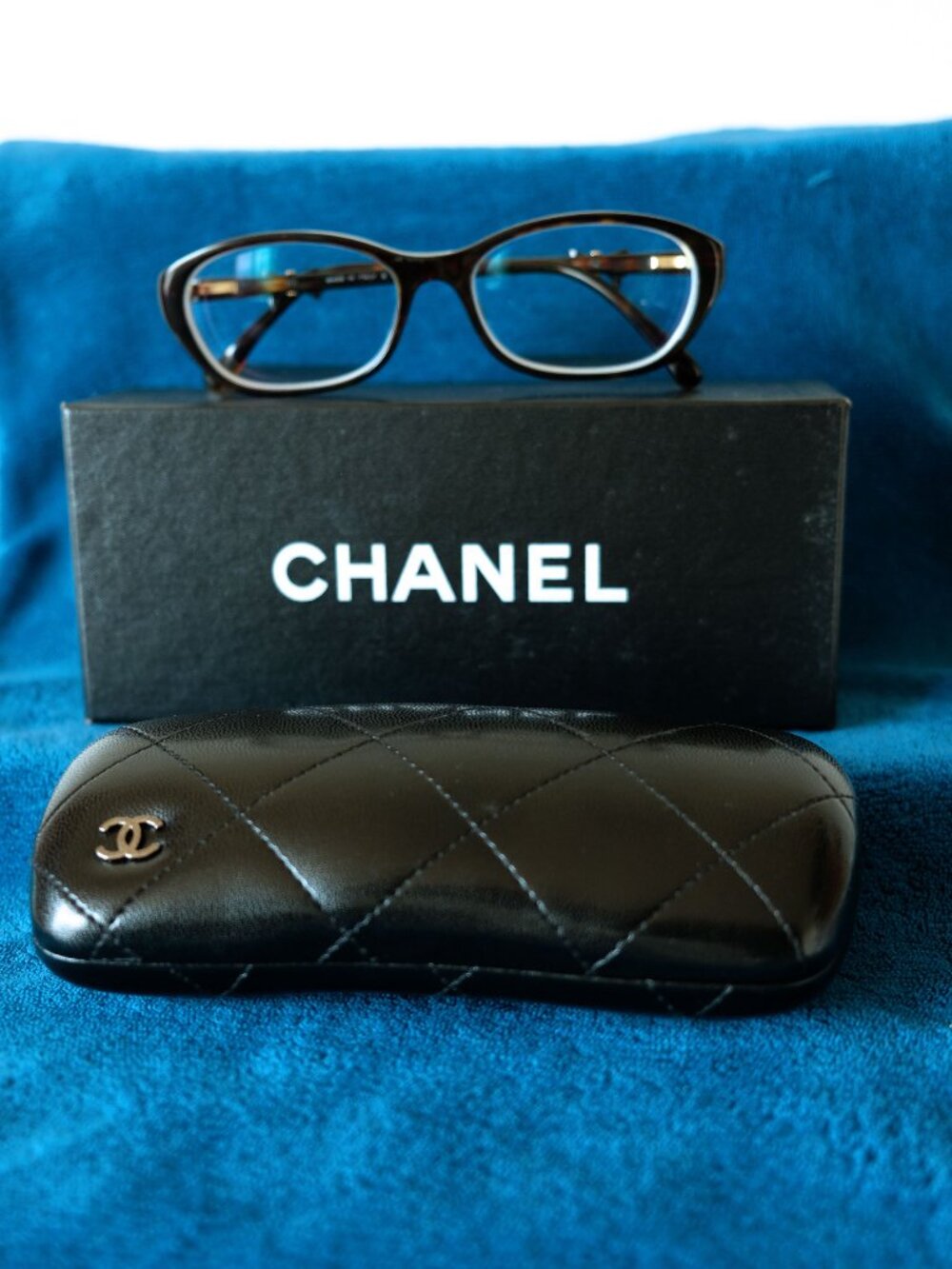 CHANEL Bow-adorned Eyeglass Frames, Brown Tortoise, Cat Eye, Made in Italy
